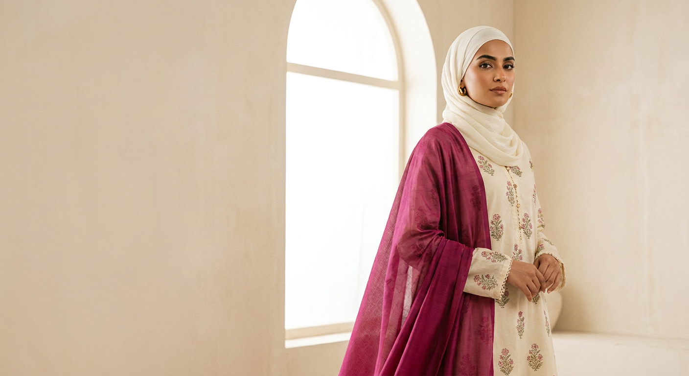 Summer Hijab Style: How to Wear Pakistani Lawn Suits with Comfort and Elegance
