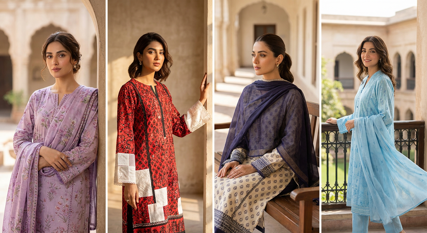 Sky Blue Printed Lawn Suit: A Fresh Style Guide