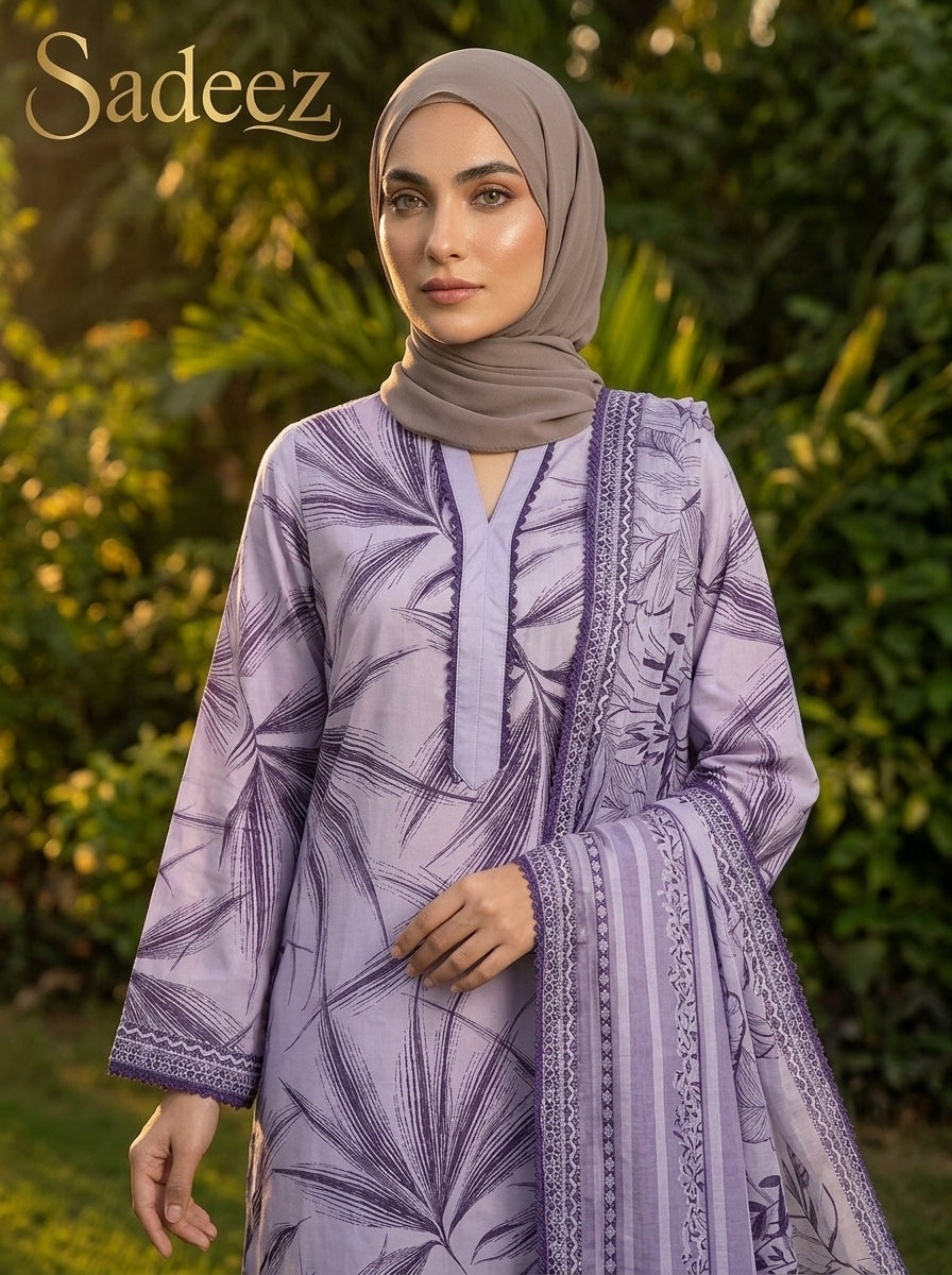 Lavendor Printed Lawn Suit – Premium Quality | Free Delivery Across Pakistan