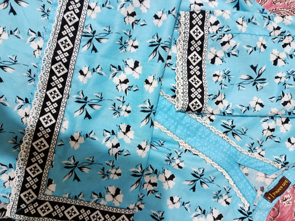 Sky Blue Printed Lawn Suit – Premium Quality