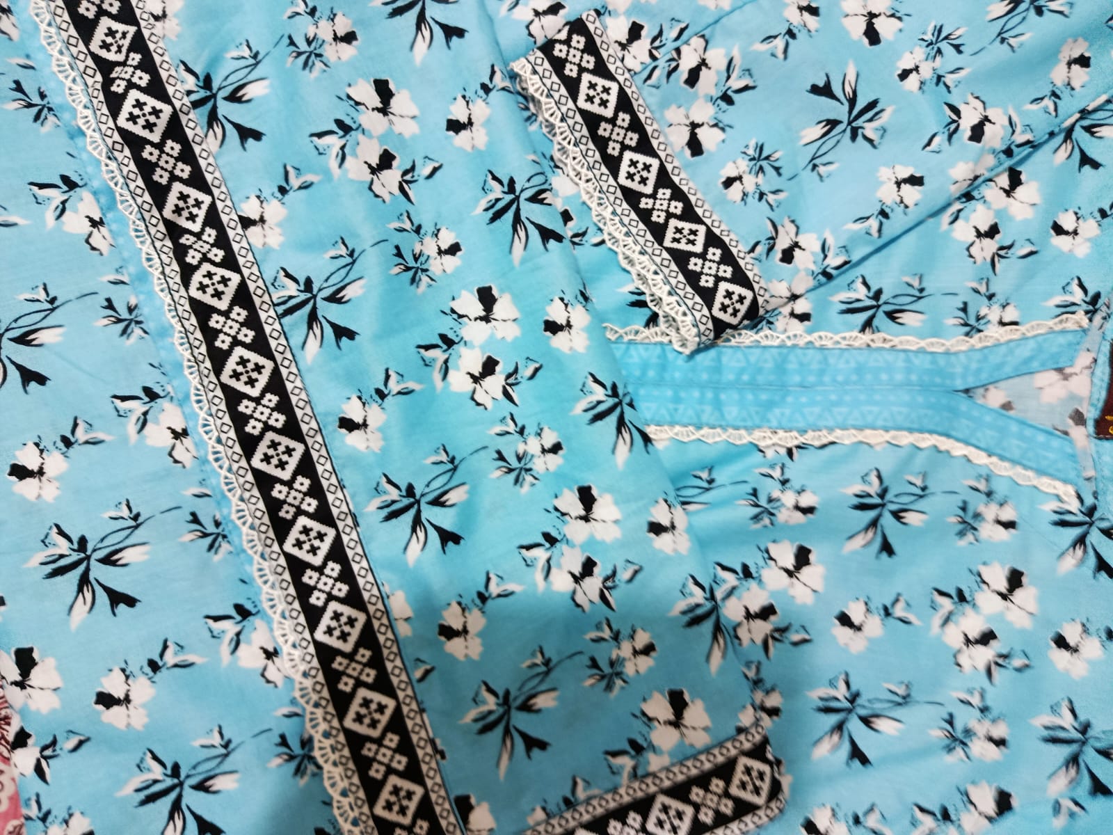 Sky Blue Printed Lawn Suit – Premium Quality