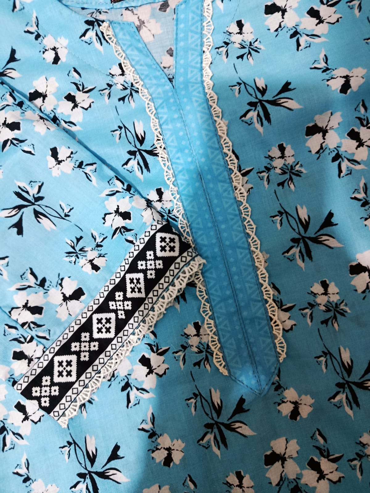 Sky Blue Printed Lawn Suit – Premium Quality