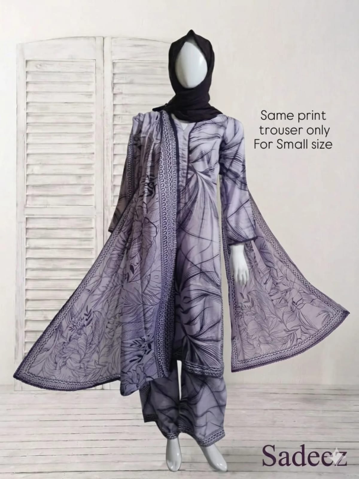 Lavender Floral Printed 3 Piece Lawn Suit for Women | Stylish Casual Wear
