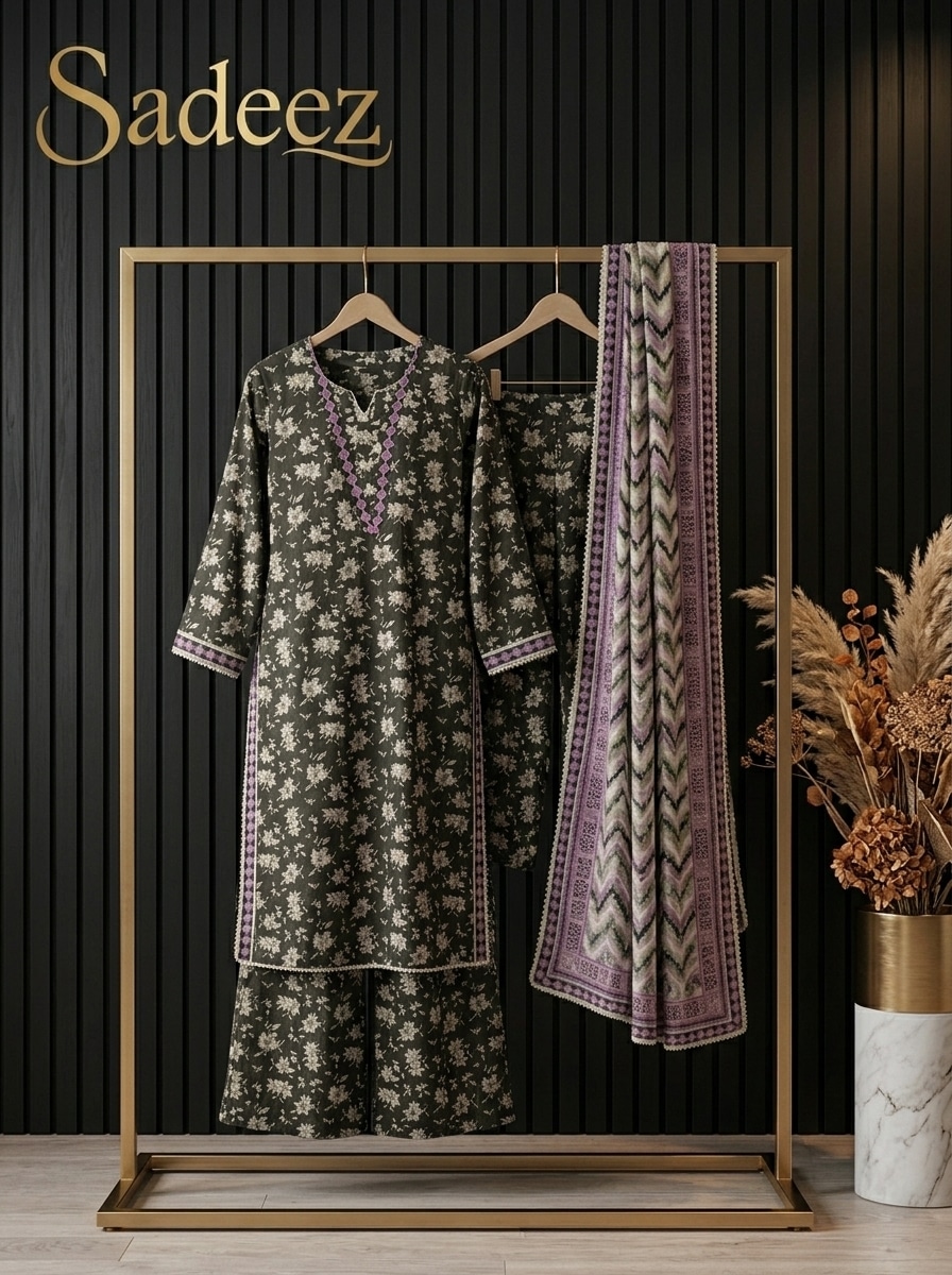 Black Printed Lawn Suit - Premium Quality - Image 4