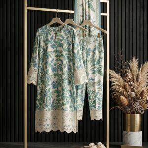 Green Printed Lawn Suit - Premium Quality