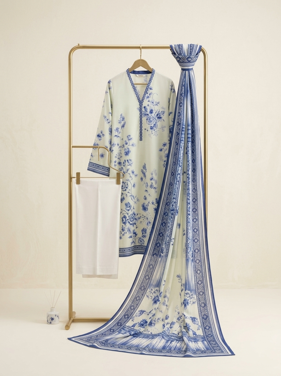 Light Pista with Blue Lawn Suit