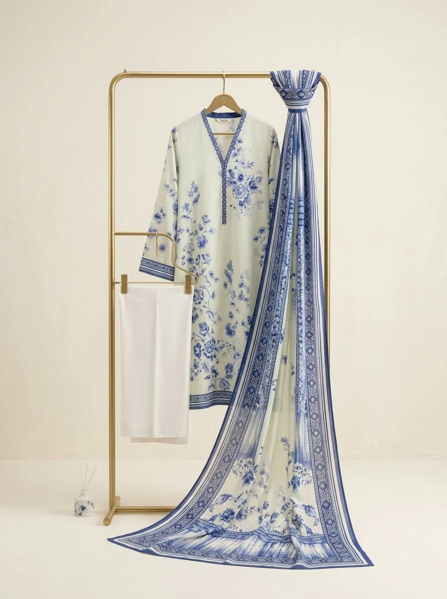 Light Pista with Blue Lawn Suit
